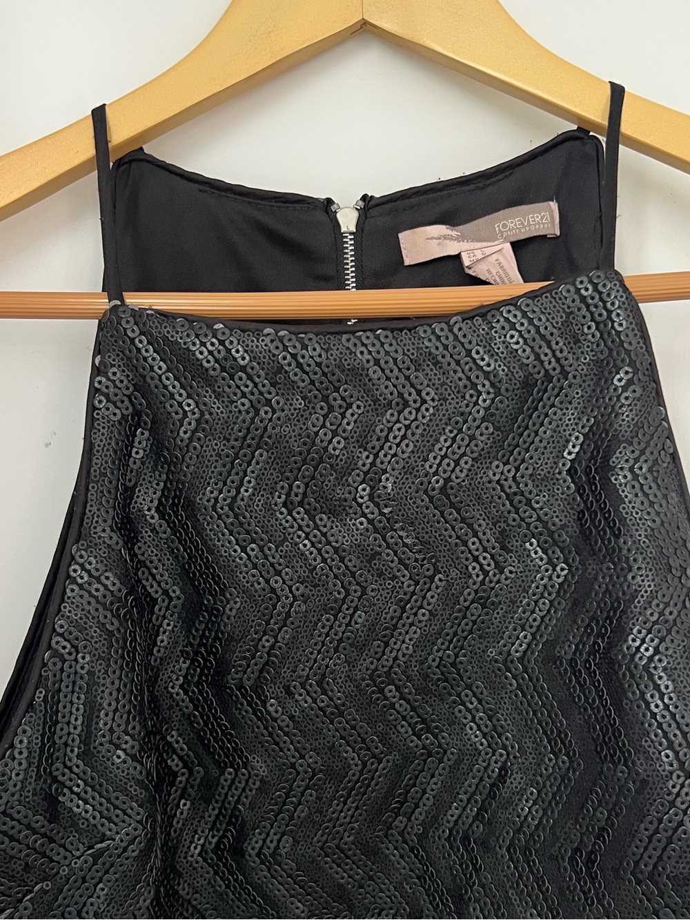 Forever 21 Black Sequin Crop Top